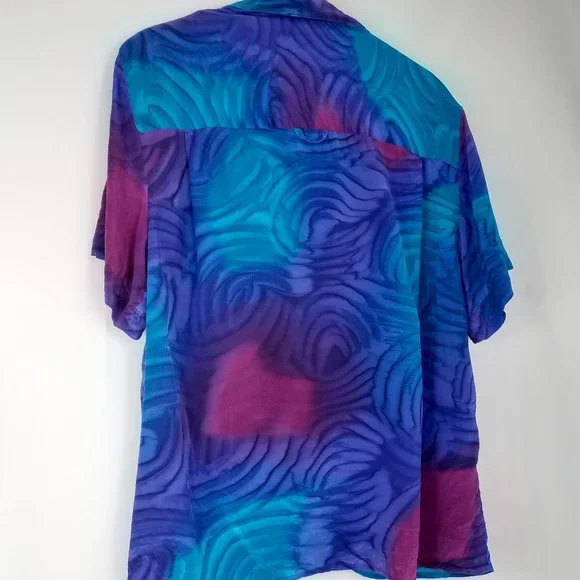 VINTAGE 80's silk ALIKI YAMANI button up blouse - Picture 5 of 7